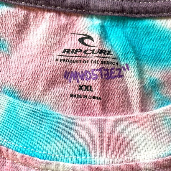 2/$20 EUC RIP CURL MEN’S XXL TANK TOP blue / pink tie dye!!! - Picture 3 of 5